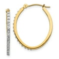 thumbnail image 1 of 14k Diamond Fascination Oval Hinged Hoop Earrings in 14k Yellow Gold, 1 of 3
