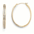 thumbnail image 1 of 14k Diamond Fascination Oval Hinged Hoop Earrings, 1 of 3