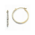 thumbnail image 1 of 14k Diamond Fascination Round Hinged Hoop Earrings, Diamond CTW 0.01, 1 of 2