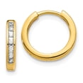thumbnail image 1 of 14k Diamond Hinged Hoop Earrings 14k Yellow Gold Earrings, 1 of 2