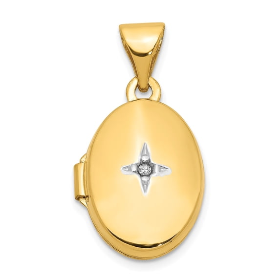 14k Diamond Locket in 14k Yellow Gold