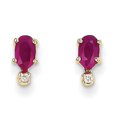 thumbnail image 1 of 14k Diamond & Ruby Birthstone Earrings, 1 of 4