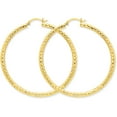 thumbnail image 1 of 14k Diamond-cut 3mm Round Hoop Earrings, 1 of 4
