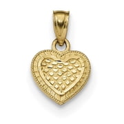 14k Diamond-cut Lattice Heart Pendant K5855 0.76 grams | 15.7MM x 10MM