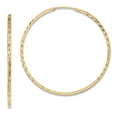 thumbnail image 1 of 14k Diamond-cut Square Tube Endless Hoop Earrings 14k Yellow Gold Earrings, 1 of 1