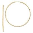 thumbnail image 1 of 14k Diamond-cut Square Tube Endless Hoop Earrings in 14k Yellow Gold, 1 of 2