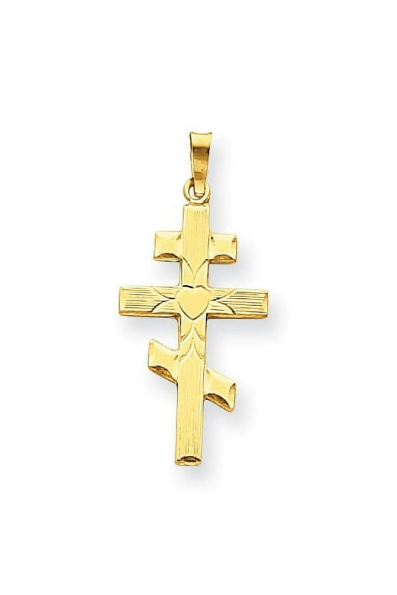 14K Gold Eastern Orthodox Cross Pendant