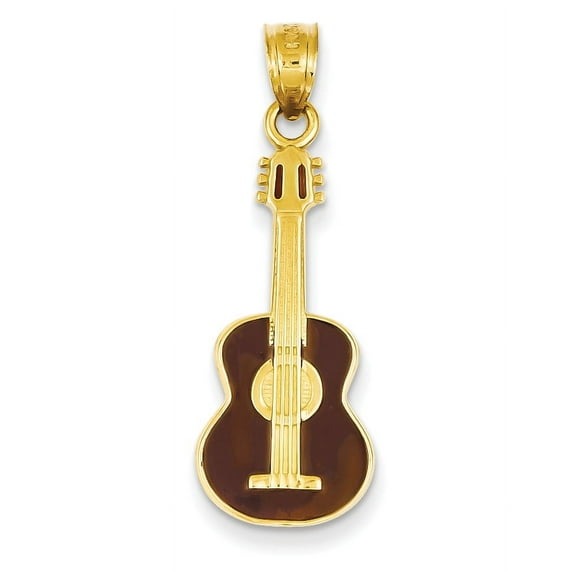 14k Enameled Guitar Pendant