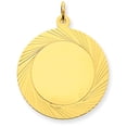 thumbnail image 1 of 14k Etched Design .027 Gauge Circular Engravable Disc Charm, 1 of 1
