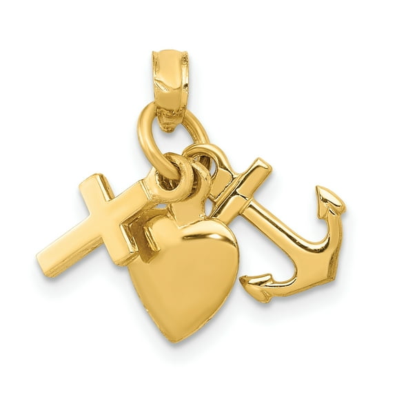 14k Faith, Hope & Charity Charm