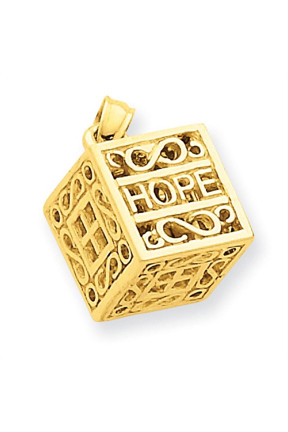 14k Faith & Hope Prayer Box Charm