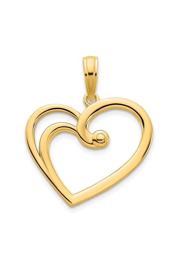 14k Fancy Open Heart Pendant