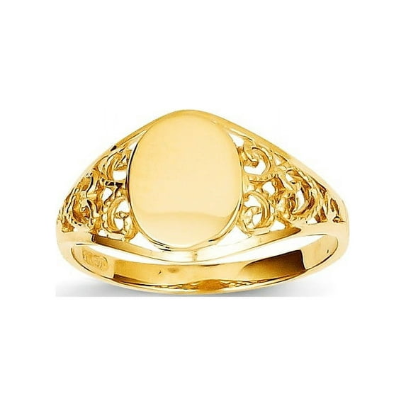 14k Filigree Signet Ring