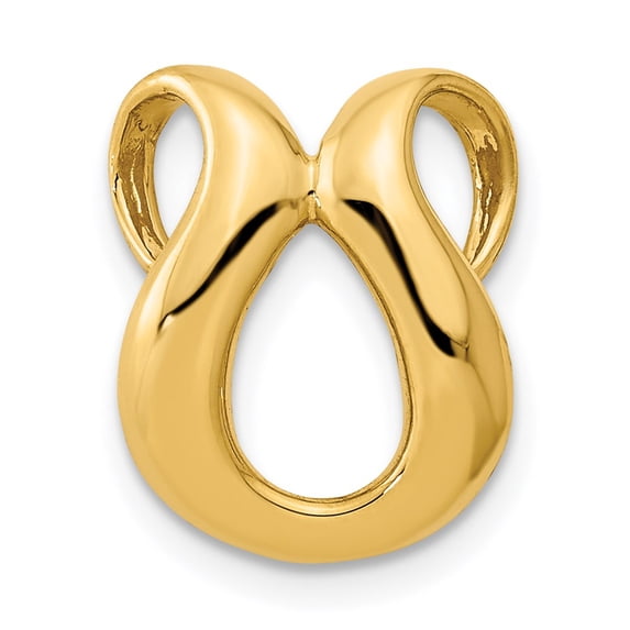 14k Yellow Gold Solid Polished Fits Up To 2.25mm Regular 4mm Reversible-Omega Slide Pendant Necklace for Women