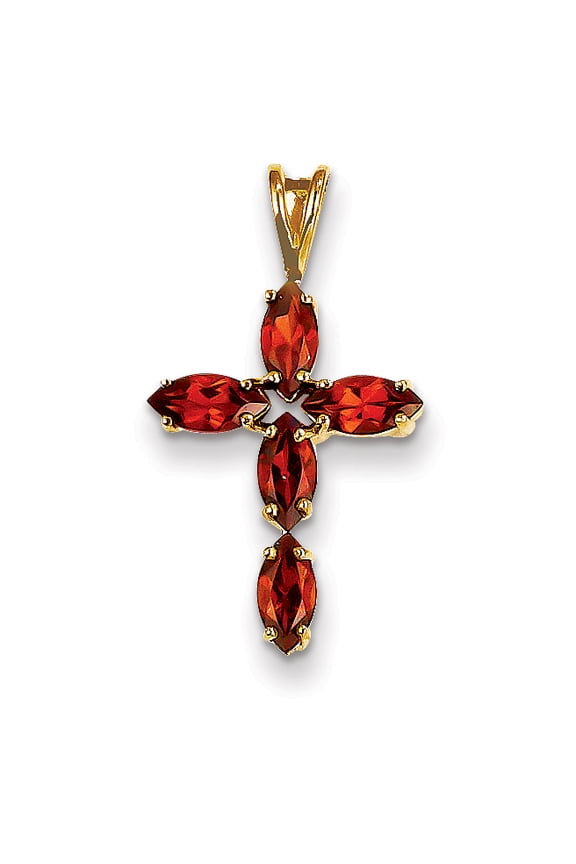 14k Garnet Cross Pendant XR883
