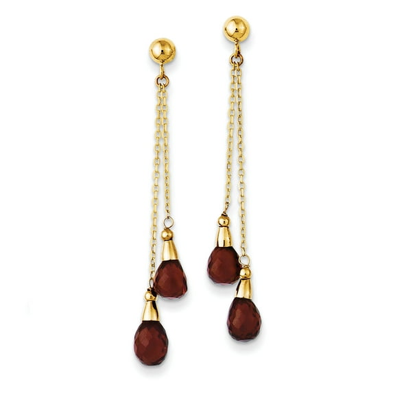 14k Garnet Dangle Earrings