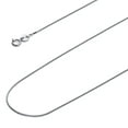 White Splod 14k Genuine White Gold Solid 0.5mm Box Link Chain Necklace with Spring ...