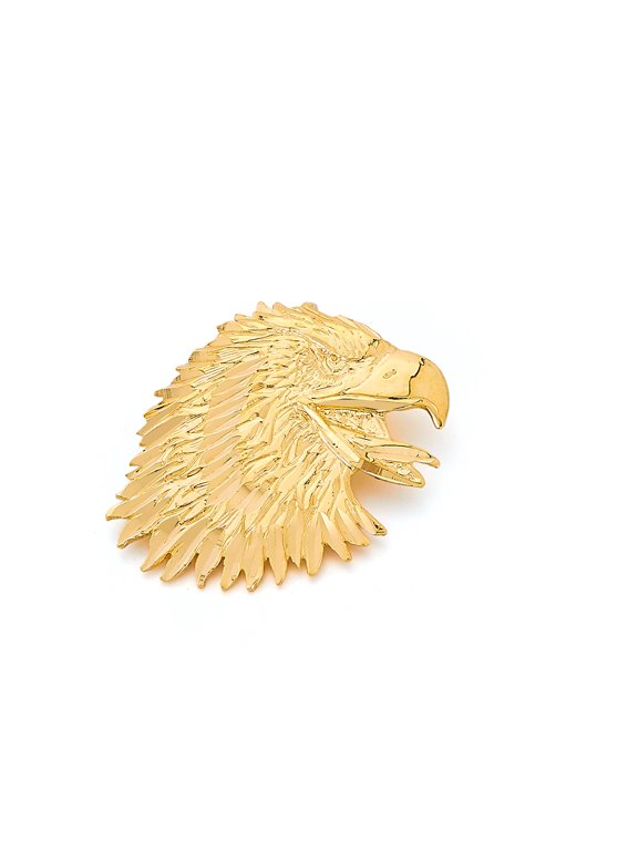 14k Genuine Yellow Gold Eagle Face Charm Pendant