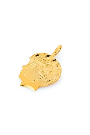 14k Genuine Yellow Gold Face Charm Pendant