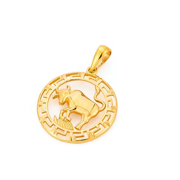 14k Genuine Yellow Gold Taurus Zodiac Charm Pendant