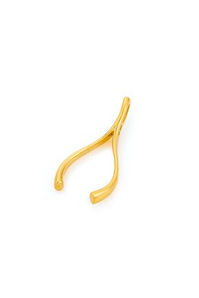 14k Genuine Yellow Gold Wishbone Charm Pendant
