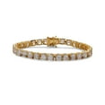 thumbnail image 1 of 14k Gld Plated 925 Sterling Silver 7.5 Gld Plated 6mm CZ Tennis Bracelet Inch 30 6mm CZs a Box Clasp C Tennis Bracelet f, 1 of 2