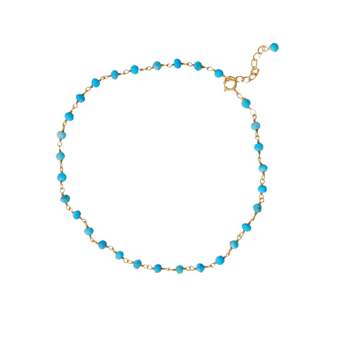 14k Gld Plated 925 Sterling Silver 9.5 Inch + 1 Inch Bead Anklet Inch 1 Inch Extention 3.2mm Simulated Anklet for Women