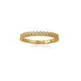 thumbnail image 1 of 14k Gld Plated 925 Sterling Silver CZ Thin Crown Design Ring 21 Diamond Shape Settings Across Top of Ba Ring for Women, 1 of 2