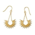 thumbnail image 1 of 14k Gld Plated 925 Sterling Silver Sunburst Earrings Sun 23.7mm X 17mm Full Hanging Length is Stud Earring for Women, 1 of 2