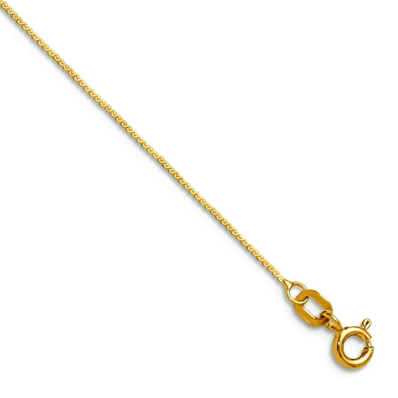 14k Solid Yellow Gold 0.8mm Serpentina Chain Necklace 24 Inch Chain Necklace for Women and Men