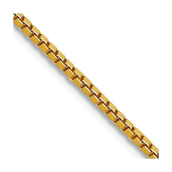 14k Solid Yellow Gold 1.0mm Box Chain Necklace 26 Inch Chain Necklace for Women and Men - 4.4 Grams