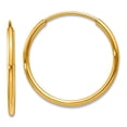 thumbnail image 1 of 14k Solid Yellow Gold 1.25mm Endless Hoop Earrings 17x17mm Wide 1.25mm Thick Hoop Earring for Women, 1 of 2