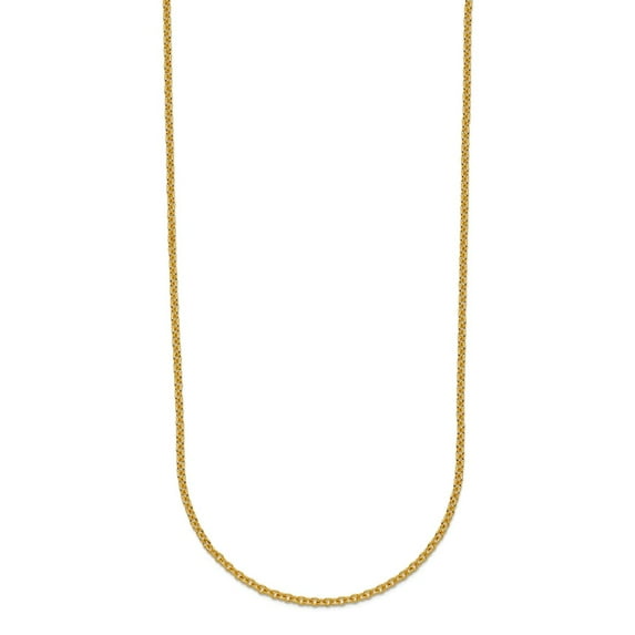 14k Solid Yellow Gold 1.3mm Cable Chain Necklace 30 Inch Chain Necklace for Women and Men