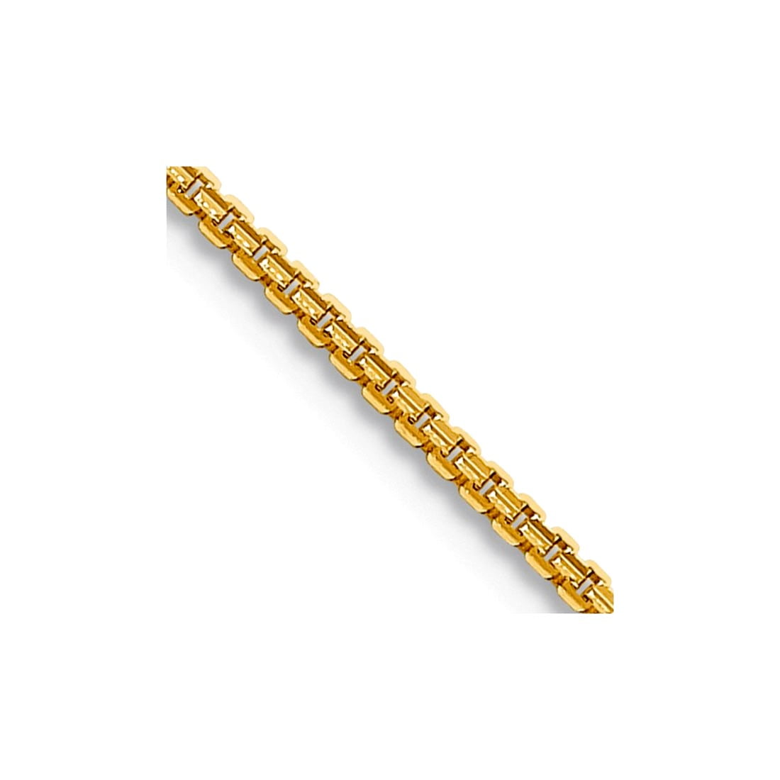 14k Solid Yellow Gold 1.45mm Concave Box Chain Necklace 24 Inch Chain Necklace for Women and Men ...