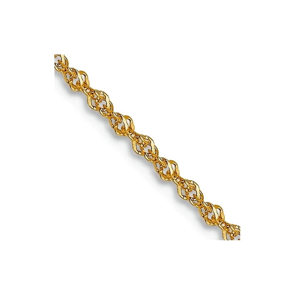 14k Gold 1 mm Sparkle Singapore Chain Necklace 24 Inch Chain Necklace for Women and Men - 1.6 Grams
