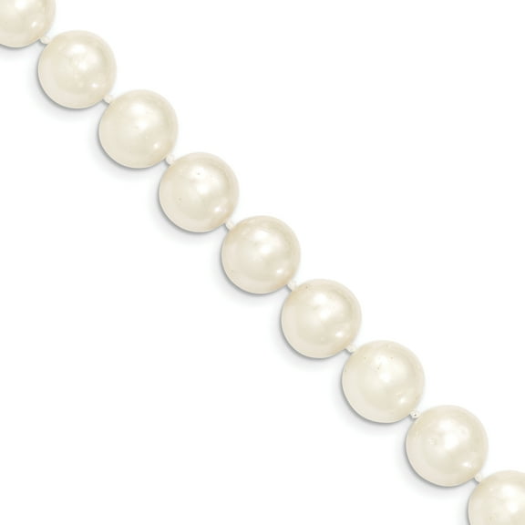 14k Gold 11-12mm White Near Round Freshwater Cultured Pearl Necklace