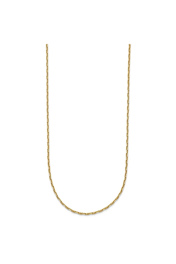 14k Solid Yellow Gold 1mm Nautical Ship Mariner Anchor Chain Necklace 16 Inch Chain Necklace for Women and Men