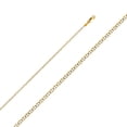 thumbnail image 1 of 14k Gold 2.0mm Flat Mariner With Rhodium Pave Chain Necklace 18 Inch Chain Necklace for Women and Men, 1 of 2