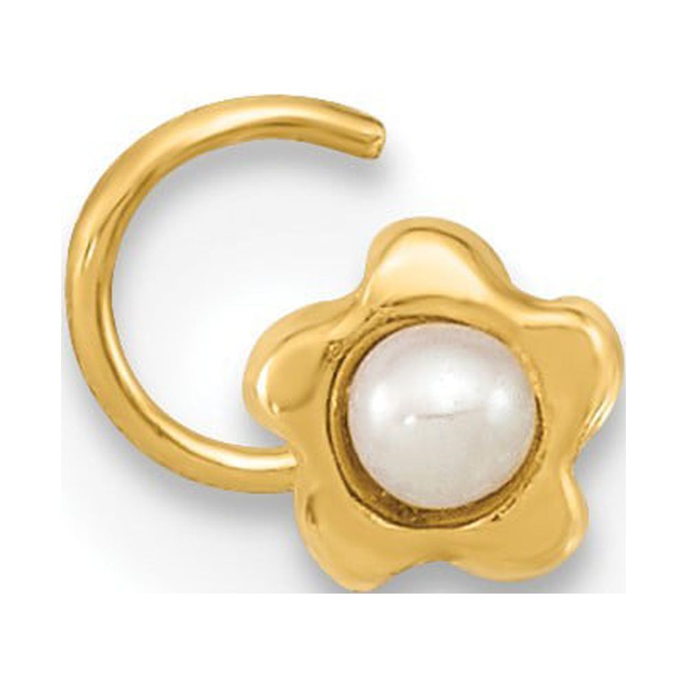 Bodyart Clear Gem 14kt Gold Heart Dangle Navel Ring Body Jewelry