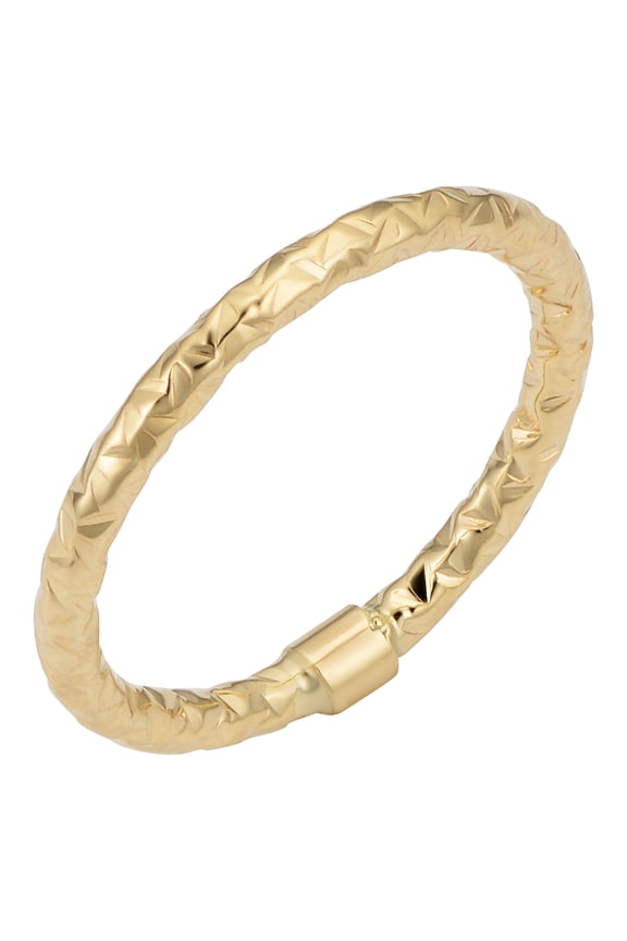 KoolJewelry 14k Gold 2mm Diamond-cut Ring