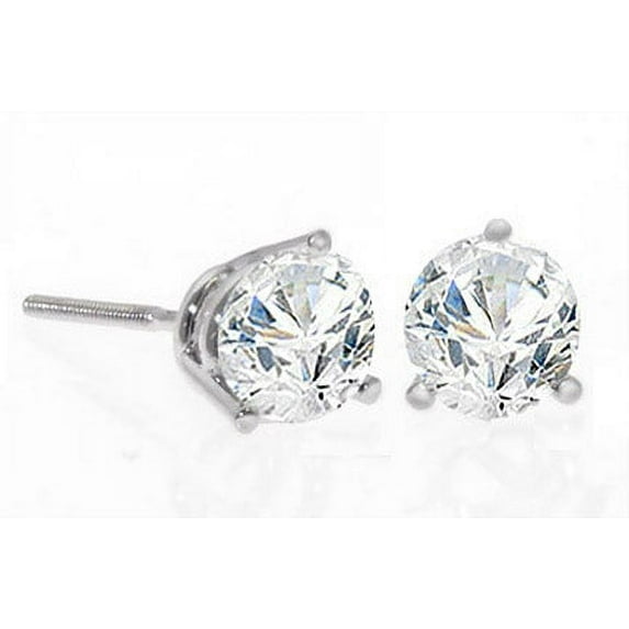 14k Gold 3-Prong Round Cut Diamond Stud Earrings .50 ct. tw. (G-H, VS)