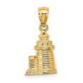 thumbnail image 1 of 14k Gold 3-d Brant Point Lighthouse Nantucket Harbor Ma Charm 21.53x11.25mm Wide 7.5mm Thick Pendant Necklace for Women, 1 of 2