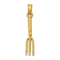 thumbnail image 1 of 14k Gold 3-d Fork Garden Tool High Polish Charm 18.9x4mm Wide 1.2mm Thick Pendant Necklace for Women, 1 of 2