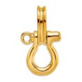 thumbnail image 1 of 14k Gold 3-d Medium Shackle With Pulley Bail No Rope Charm 24.5x14.3mm Wide 8.9mm Thick Pendant Necklace for Women, 1 of 2