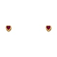 thumbnail image 1 of 14k Gold 3mm Love Heart Cubic Zirconia Bezel Screw Stud July Birthday Earrings Stud Earring for Women, 1 of 2