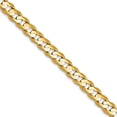 thumbnail image 1 of 14k Solid Yellow Gold 3mm Open Concave Curb Chain Necklace 24 Inch Chain Necklace for Women and Men, 1 of 2