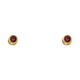 thumbnail image 1 of 14k Gold 4mm Round Cubic Zirconia Bezel Screw Stud June Birthday Earrings Stud Earring for Women, 1 of 2