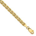 thumbnail image 1 of 14k Yellow Gold 4mm Semi-solid Nautical Ship Mariner Anchor Chain Bracelet 8 Inch Link Bracelet for Women and Men, 1 of 2