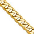 thumbnail image 1 of 14k Solid Yellow Gold 8.5mm Beveled Curb Chain Necklace 28 Inch Chain Necklace for Women and Men, 1 of 2