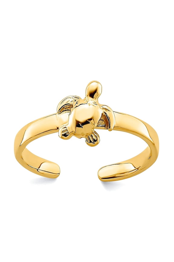 14k Gold Adjustable Sea Turtle toe ring toe ring for Women - 1.0 Grams